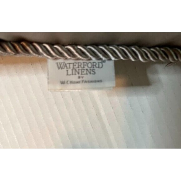 Waterford Linen Pillow Gray Floral Fringe Trim French Country Boho Accent Decor* - Picture 3 of 5